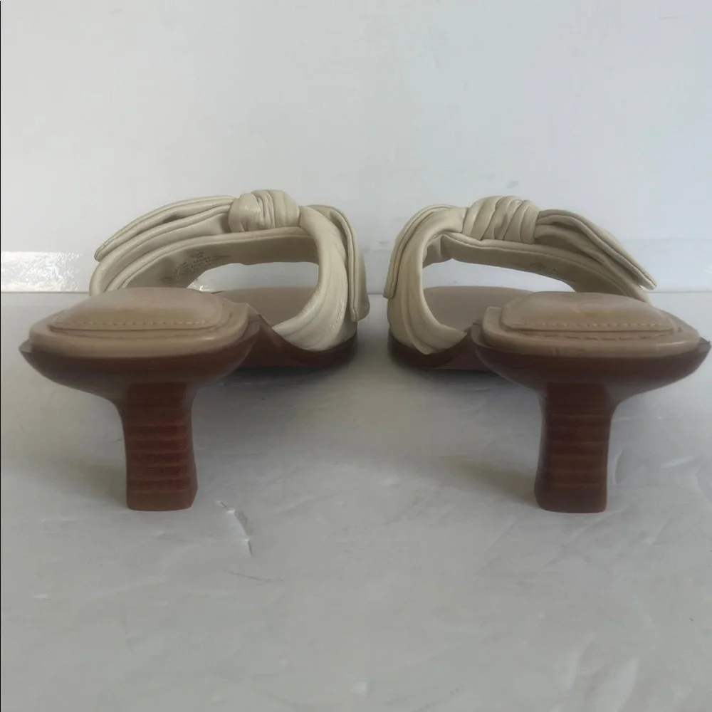 SAM EDELMAN Women's Darcie Ivory LEATHER Bow Kitten Heels Sandals Size 8.5 NWT - Picture 8 of 11